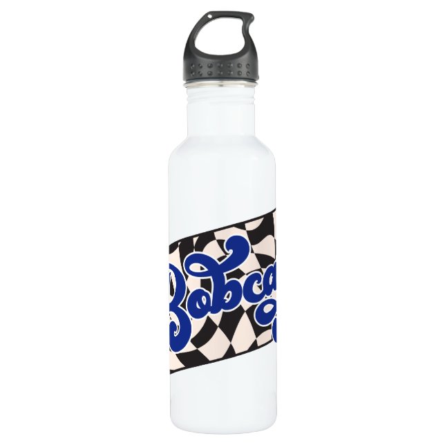 Bouteille D'eau Bobcats Checkerboard Water Bottle: Blue (Devant)