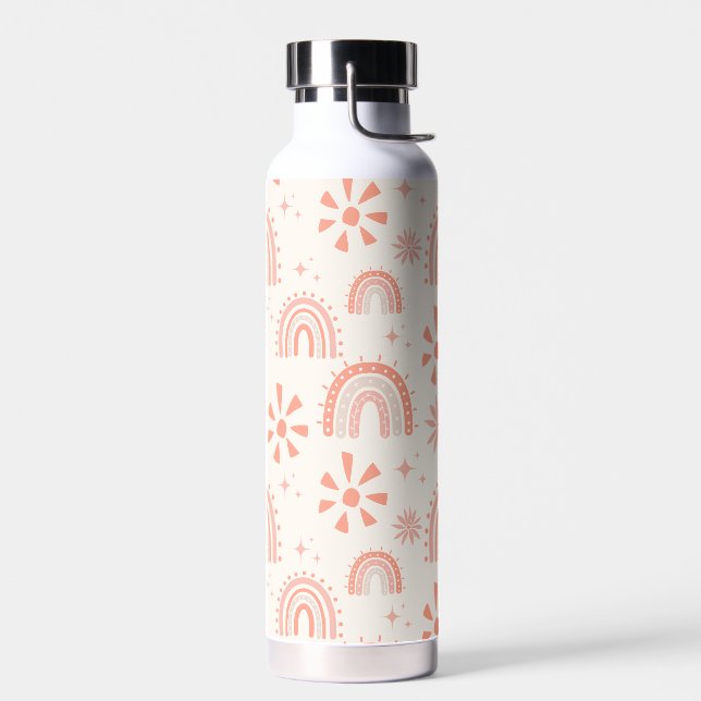 Bouteille D'eau Boho Arc-en-ciel Rétro Été Floral Modèle (Gauche)