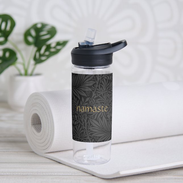 Bouteille D'eau Boho Black Grey Botanique (Yoga)