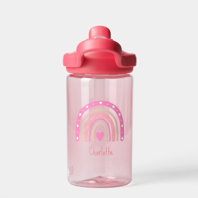 Bouteille D'eau Boho enfant arc-en-ciel Nom personnalisé Fille (Salle de sport)