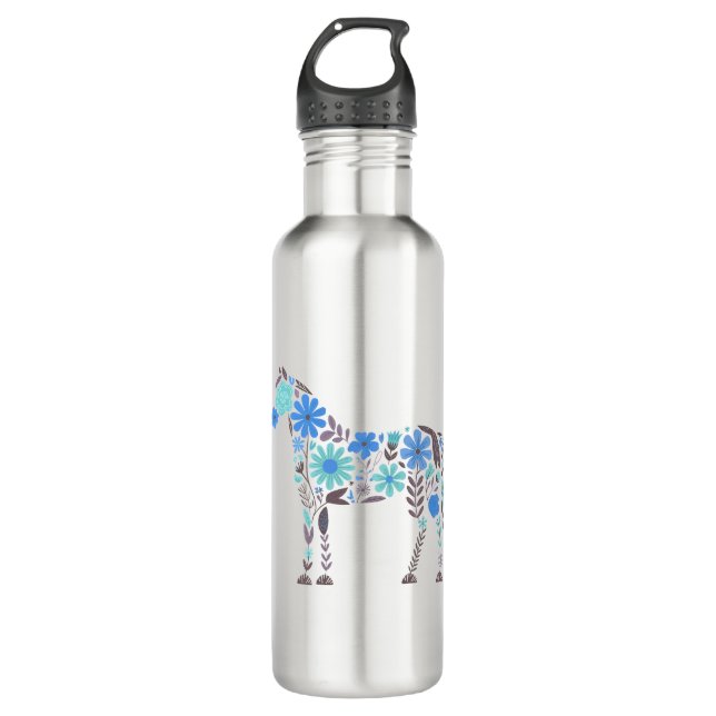Bouteille D'eau Boho Floral Horse (Devant)