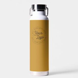 Bouteille D'eau Boho Mustard jaune Logo d'entreprise - Vide pers