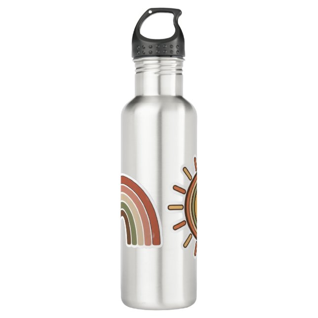 Bouteille D'eau Boho Sun & Rainbow Water Bottle  (Devant)