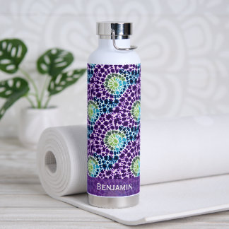 Bouteille D'eau Boho violet vert Turquoise Cravate-Motif