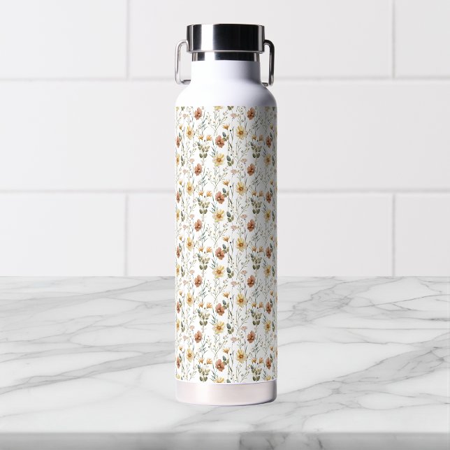 Bouteille D'eau Boho Watercolor Wildflower Water Bottle (Créateur téléchargé)