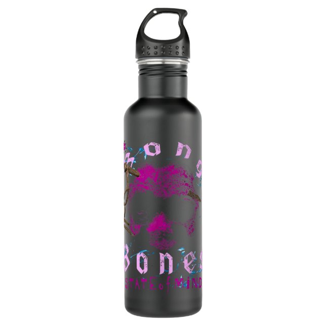Bouteille D'eau Bong Bones Etat d'esprit Puissant design d'art (Devant)