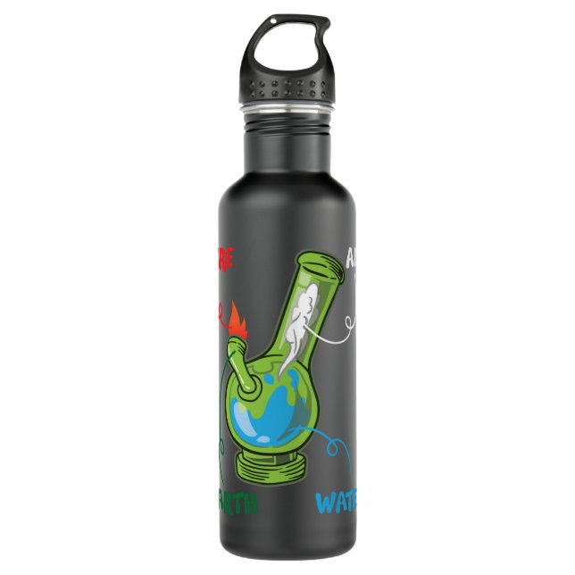 Bouteille D'eau Bong Elements Fire Water Earth Air THC Wekin Smoki (Devant)