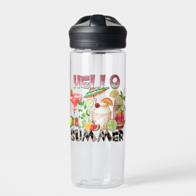 Bouteille D'eau Bonjour L'Été Tropical Boissons Mug - Vibe Rafraîc (Extérieur)