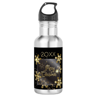 Bouteille D'eau Bonne année 20XX & Noël d'or Luxe