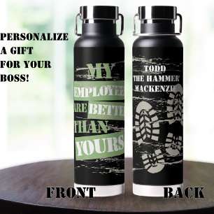 Bouteille D'eau Boots de travail Nom personnalisé Botte de surnom