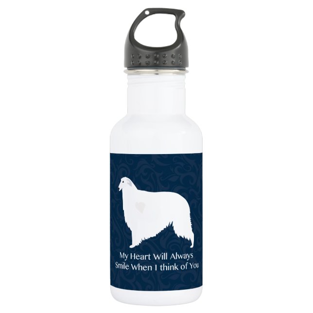 Bouteille D'eau Borzoi Penser à votre design (Devant)