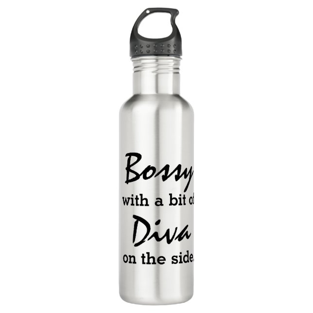 Bouteille D'eau Bossy Avec Un Peu De Diva (Devant)