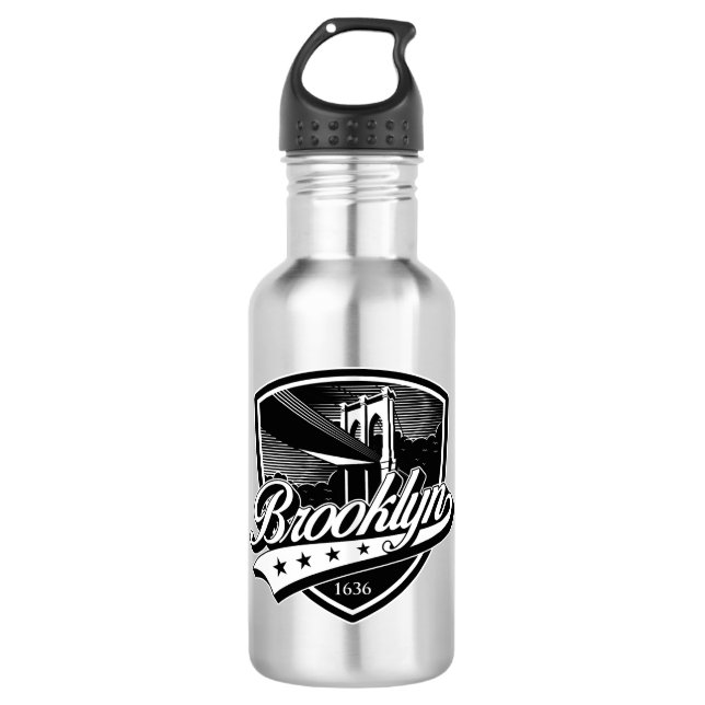 Bouteille D'eau Bouclier Brooklyn avec Swoosh Design (Devant)