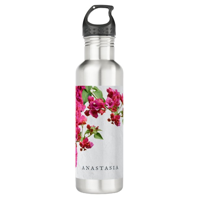 Bouteille D'eau Bougainvilliers Floral Méditerranée Grecque (Devant)