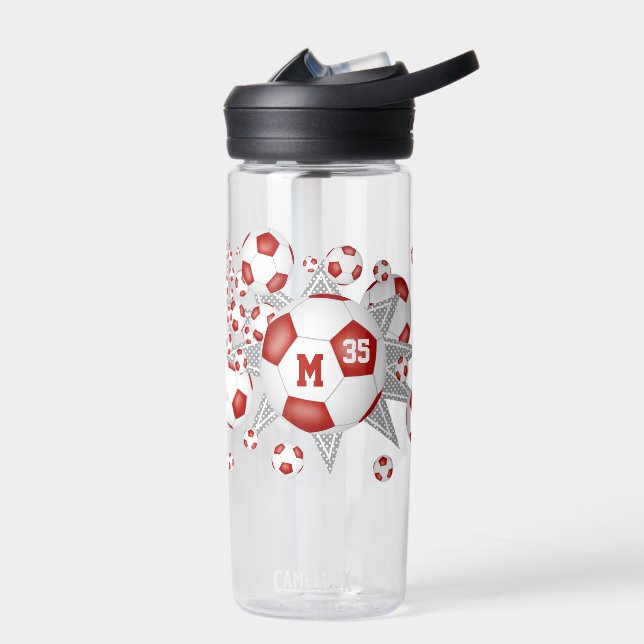 Bouteille D'eau Boule de football rouge blanc accessoires sportifs (Gauche)