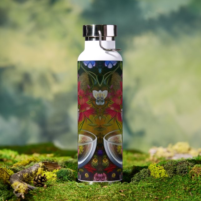 Bouteille D'eau Bouquet de Fleurs Rouges Classique Floral Vie mort (Extérieur)