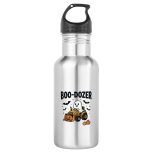Bouteille D'eau Bouteur fantôme Halloween Boo-Dozer Design_1