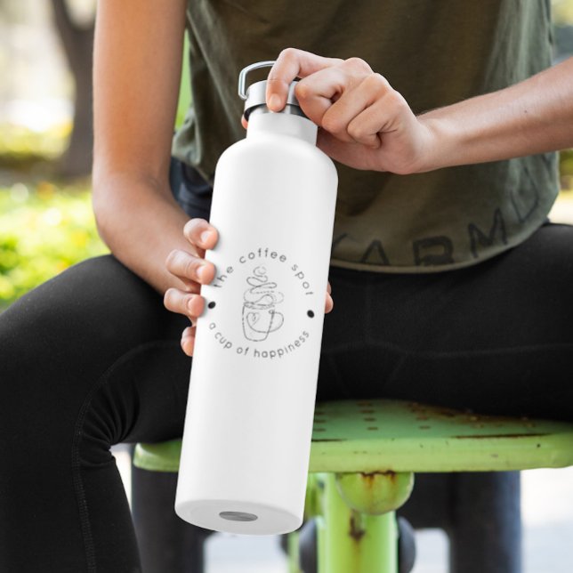 Bouteille D'eau Boutique De Café Personnalisée Ajouter Votre Logo  (Créateur téléchargé)