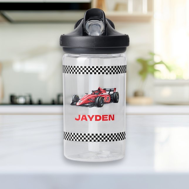 Bouteille D'eau Boys Personalised Cute Racing Car  (Créateur téléchargé)
