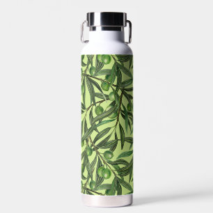 Bouteille D'eau Branches d'olive sur le vert miel
