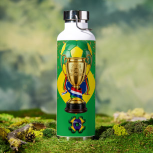 Bouteille D'eau Brésil Football : Jeux mondiaux 2026 Esprit d'éq