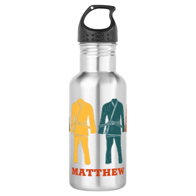 Bouteille D'eau Brésilien Jiu Jitsu BJJ Gi Uniforme Personnalisé (Devant)