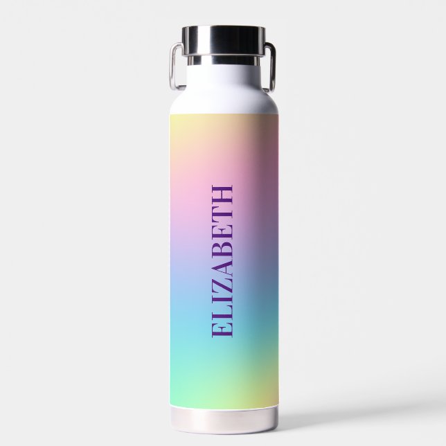 Bouteille D'eau Bridesmaid cadeaux pastel arc-en-ciel ombre person (Avant)