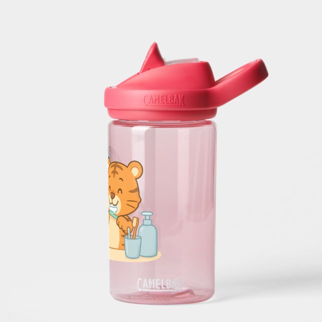 Bouteille D'eau Brossage des tigres - Cute Morning Routine (Gauche)