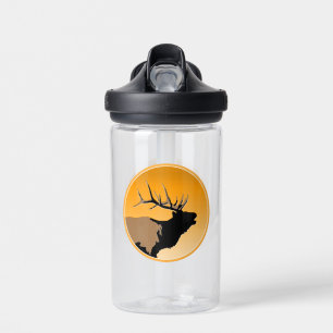 Bouteille D'eau Brouillonnant Bull Elk au coucher du soleil Art or