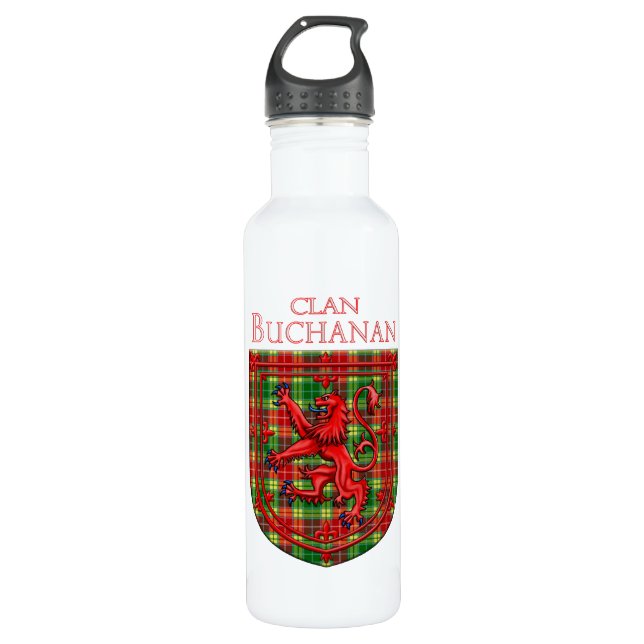 Bouteille D'eau Buchanan Tartan Scottish Plaid Lion Rampant (Devant)