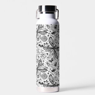 Bouteille D'eau Bugs de Doodle sur bleu foncé