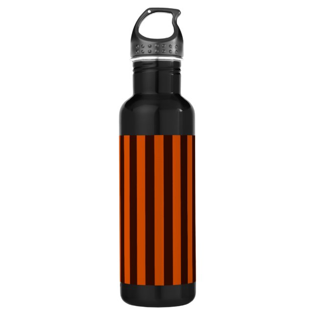 Bouteille D'eau Burnt Orange Stripes Retro Style Personnaliser Cec (Devant)
