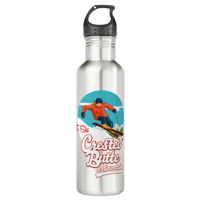 Bouteille D'eau Butte au repos pour skier (Devant)