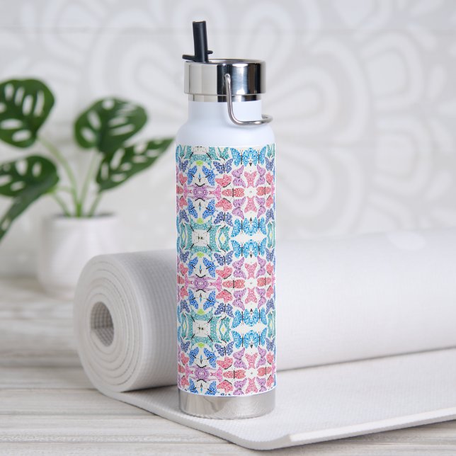 Bouteille D'eau Butterfly Mosaic Water Bottle (Yoga (pivotée))