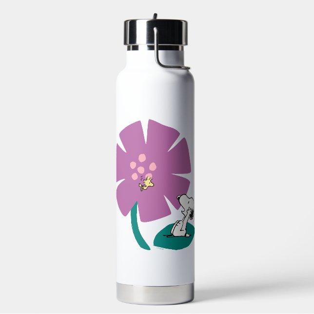 Bouteille D'eau cacahuètes | Illustration de la nature Fleur pourp (Gym)