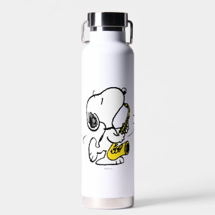 Bouteille D'eau cacahuètes   Lecteur Snoopy Saxophone