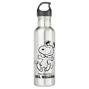 Bouteille D'eau cacahuètes   Snoopy Grand Enseignant Personnalisé