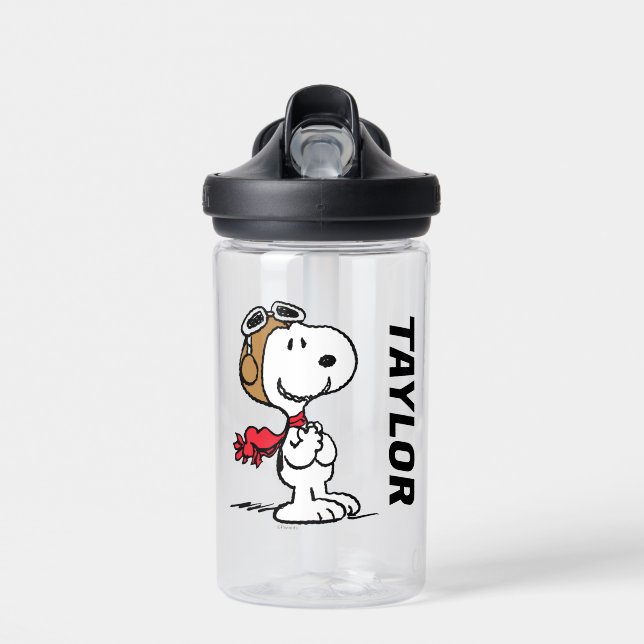 Bouteille D'eau cacahuètes | Snoopy L'As Volant | Ajouter Votre No (Avant)