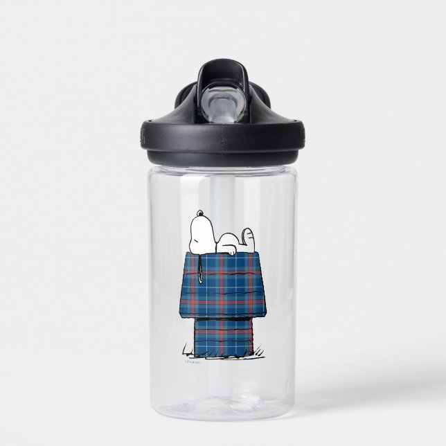 Bouteille D'eau cacahuètes | Snoopy Plaid Flannel Holiday Dog Hous (Avant)