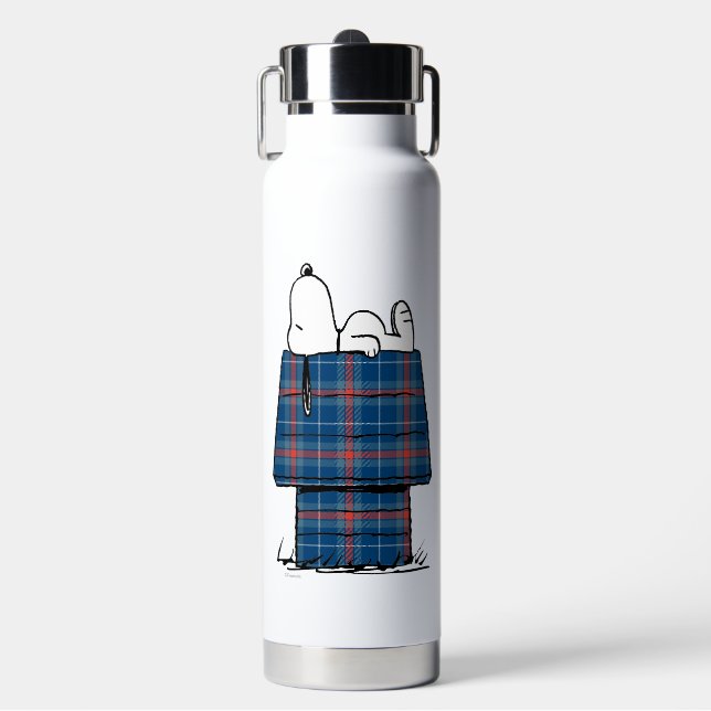Bouteille D'eau cacahuètes | Snoopy Plaid Flannel Holiday Dog Hous (Salle de sport)