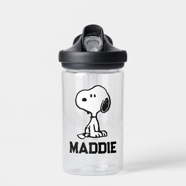 Bouteille D'eau cacahuètes | Tournages de snoopy | Ajouter Votre N (Avant)