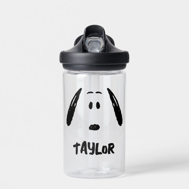 Bouteille D'eau cacahuètes | Visage Snoopy | Ajouter Votre Nom (Avant)