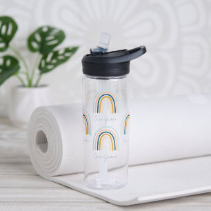 Bouteille d'eau cadeau bleu moderne élégant arc-en