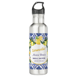 Bouteille D'eau Cadeau de Baby Shower Limoncello Carreaux Italiens