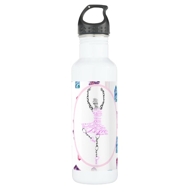 Bouteille D'eau Cadeau de danseur personnalisé par ballerine de (Devant)
