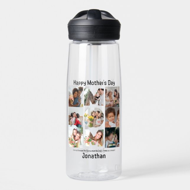 Bouteille D'eau Cadeau personnalisé pour maman mère Fête 9 Photo C (Avant)