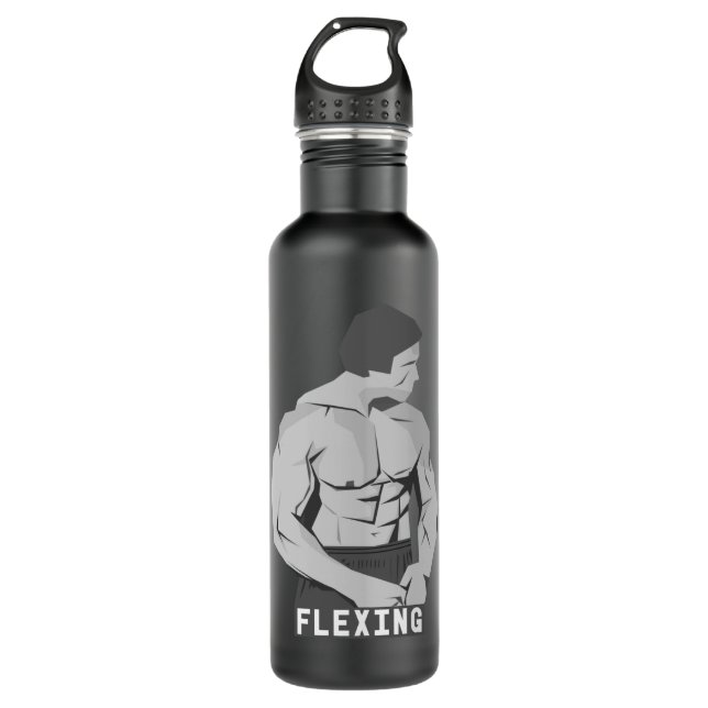 Bouteille D'eau Cadeau Pour Homme Arnold Flexing Fitness Bodybuild (Devant)