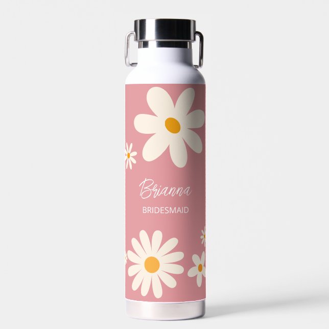 Bouteille D'eau Cadeaux de demoiselle de Bridesmaid rétro margueri (Avant)