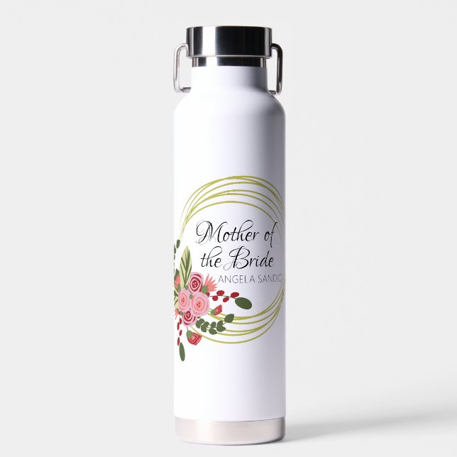 Bouteille D'eau Cadeaux de mariage floraux pour maman en droit (Avant)