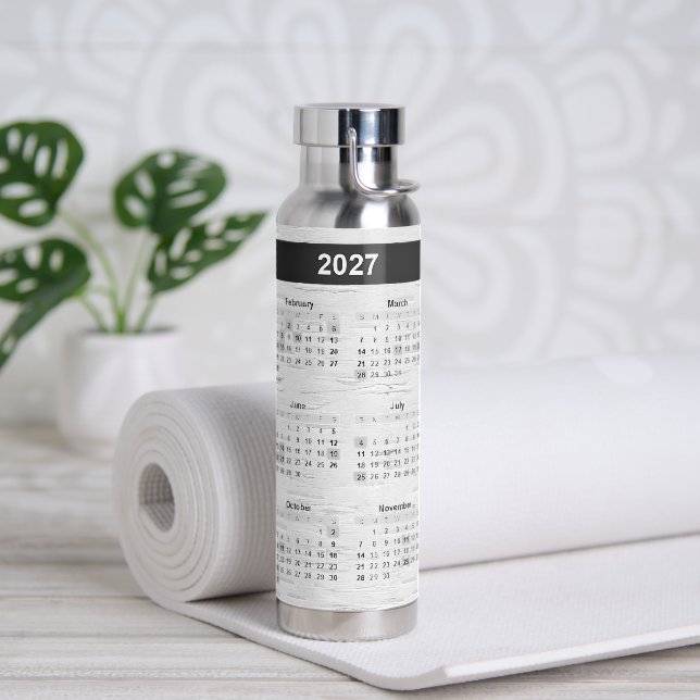 Bouteille D'eau Calendrier 2025 Sur Le Bouleau Blanc (Yoga)